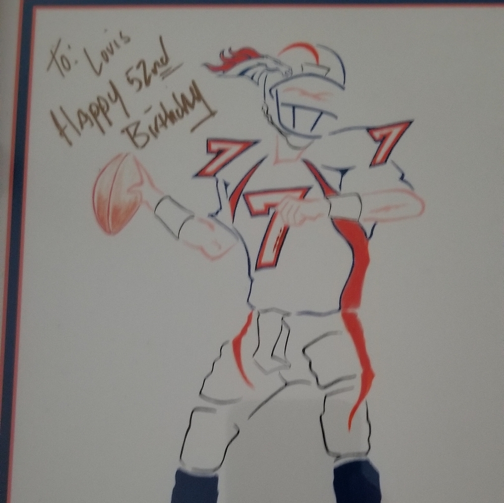 John Elway Denver Broncos PRO'S IN MOTION Joey Francavilla Autographed